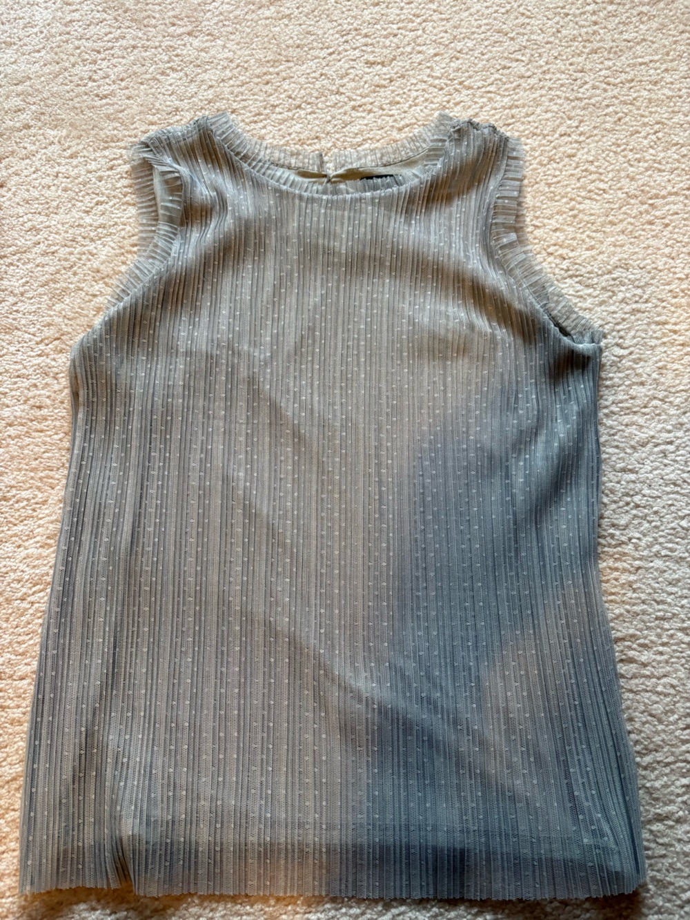 Ann Taylor Factory Gray Ribbed Tank with Subtle Dot Texture